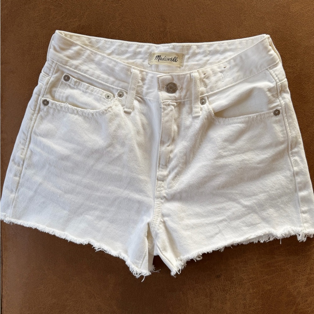 Madewell Relaxed White Denim Shorts